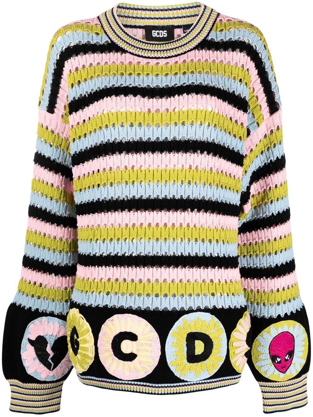 Gcds colour-block stripe knit jumper - Blue von Gcds
