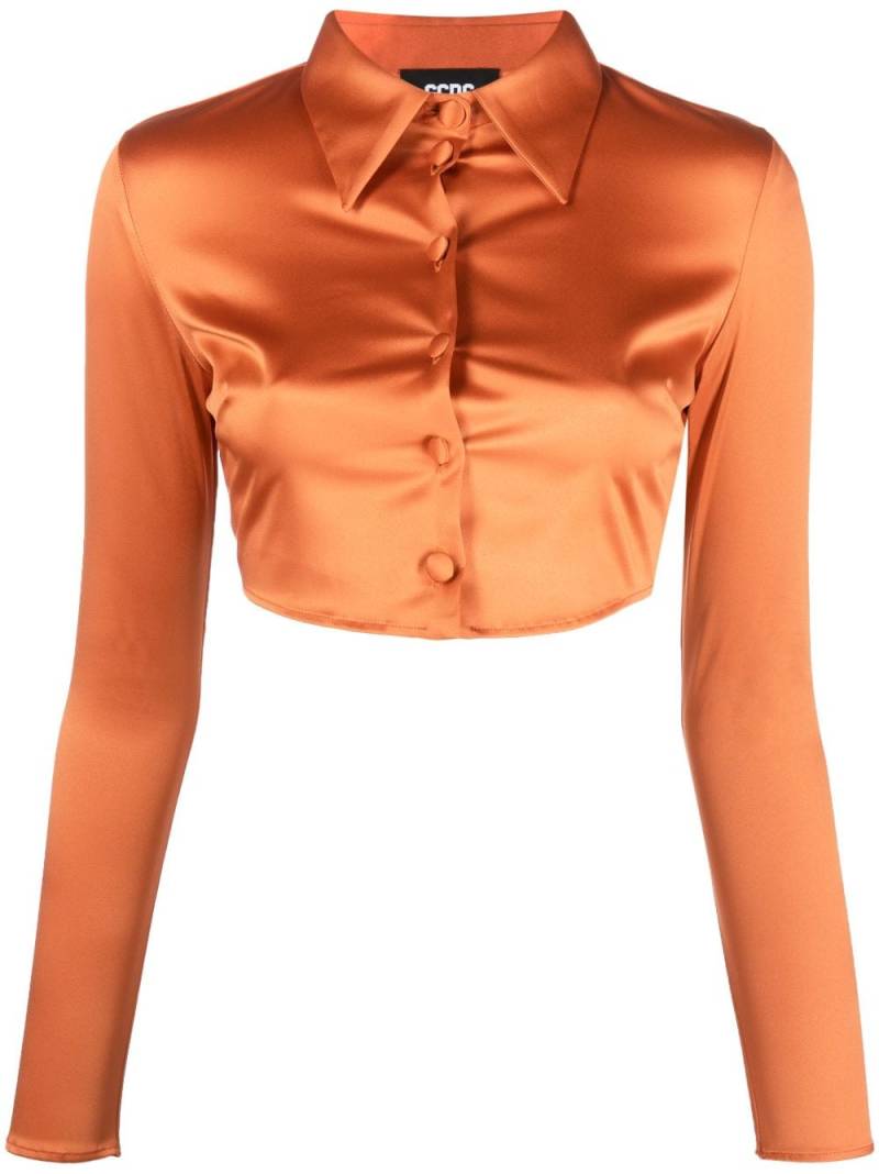 Gcds cropped satin shirt - Orange von Gcds