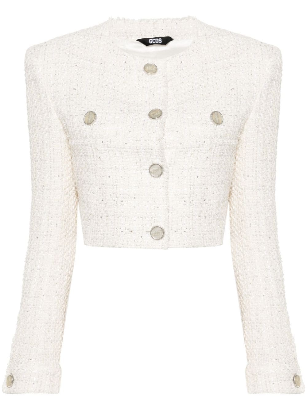 Gcds cropped tweed jacket - White von Gcds