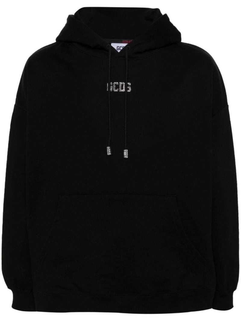Gcds crystal-embellished-logo cotton hoodie - Black von Gcds