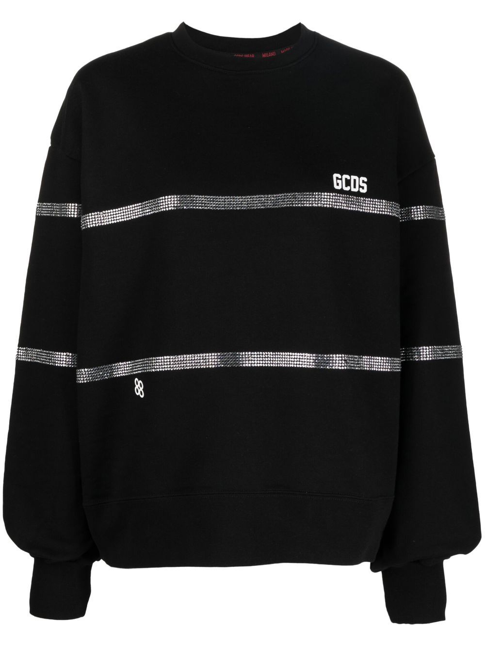 Gcds crystal-embellished striped sweatshirt - Black von Gcds