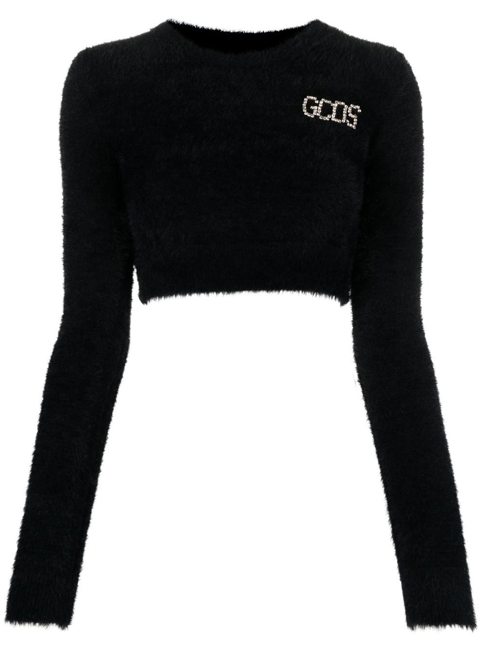 Gcds crystal-logo cropped jumper - Black von Gcds