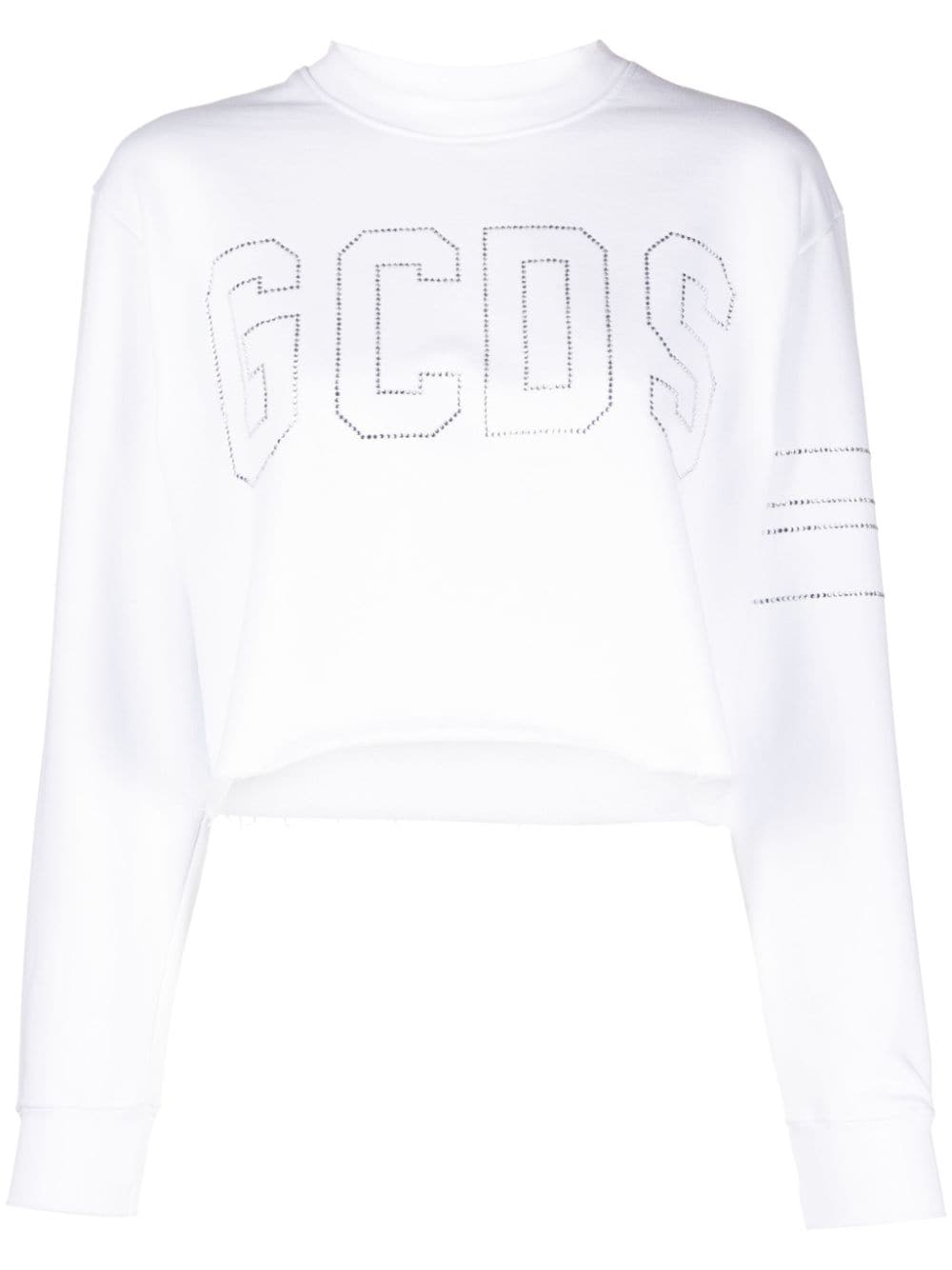 Gcds crystal-logo cropped jumper - White von Gcds