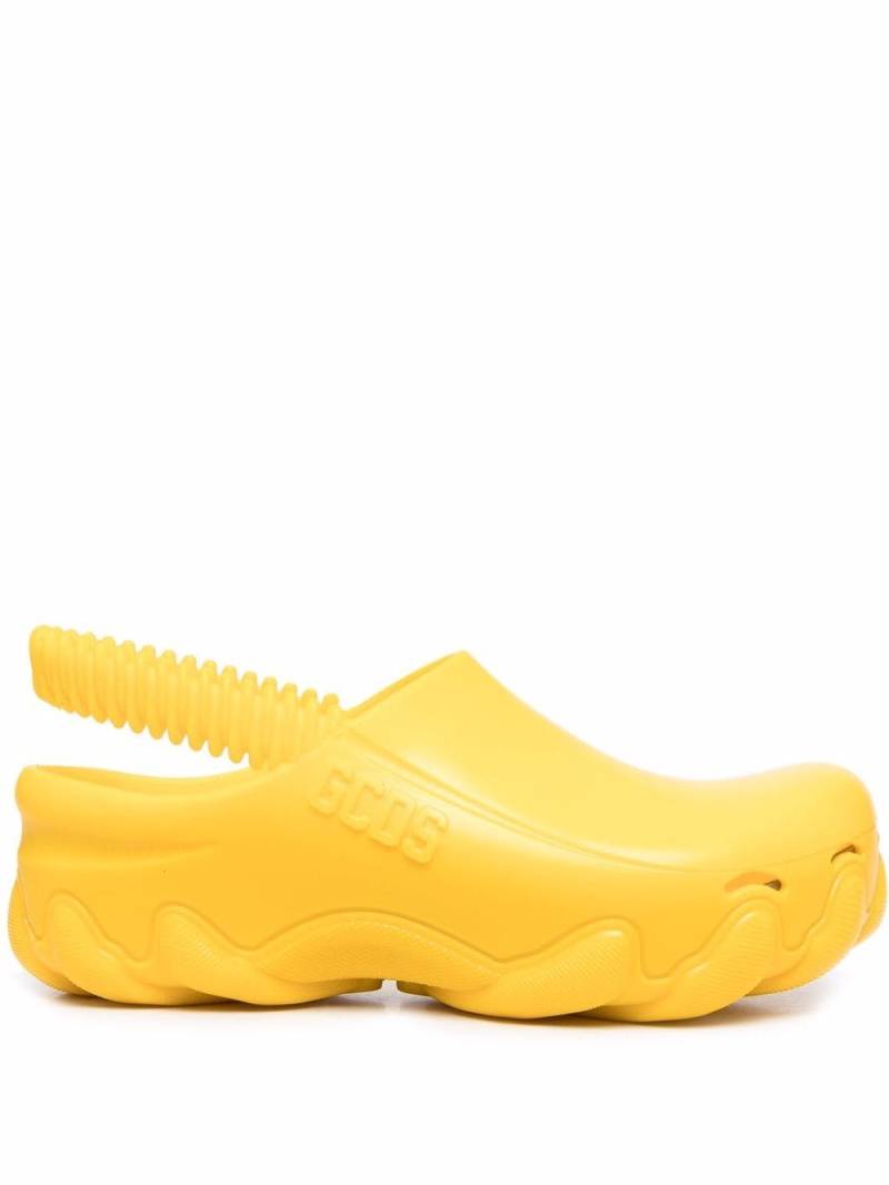 Gcds embossed-logo slingback clogs - Yellow von Gcds