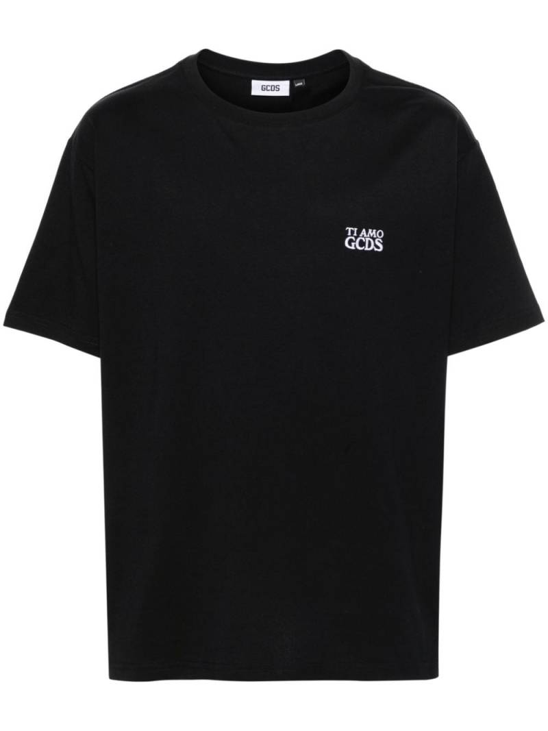 Gcds embroidered-logo cotton T-shirt - Black von Gcds