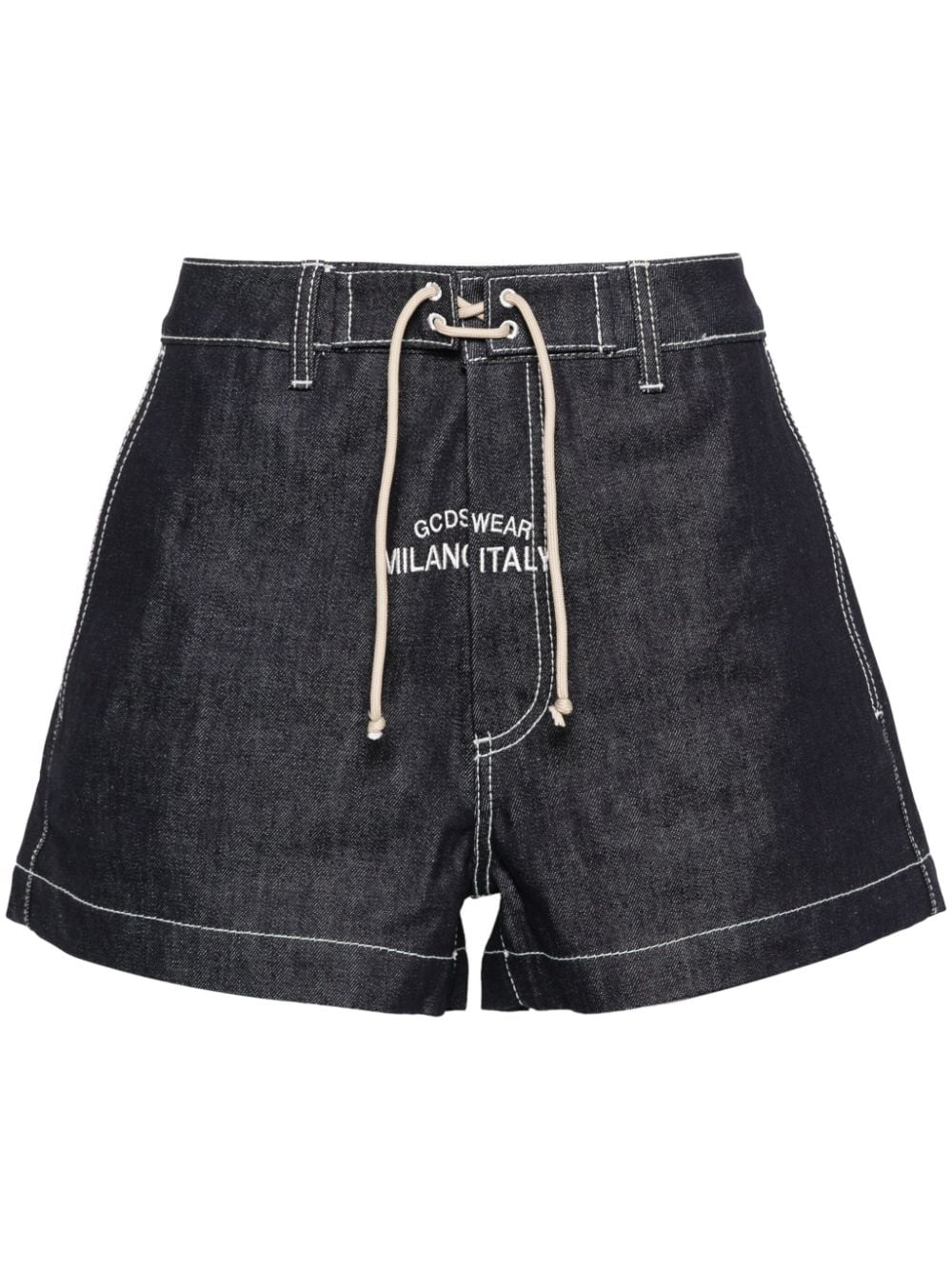 Gcds embroidered-logo denim shorts - Blue von Gcds