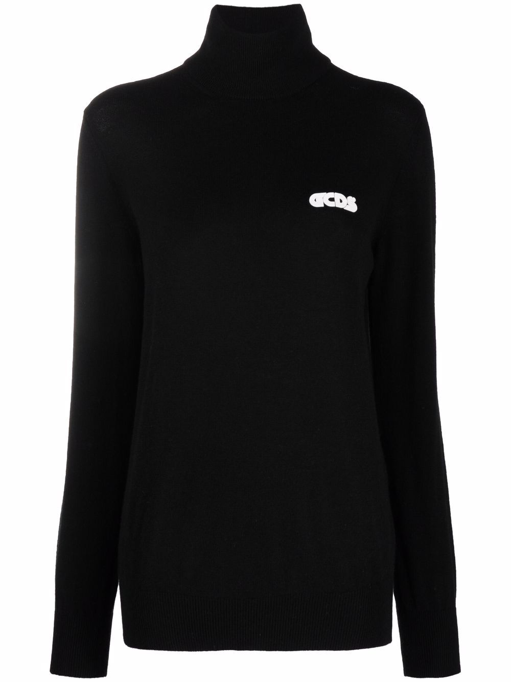 Gcds embroidered logo roll neck jumper - Black von Gcds