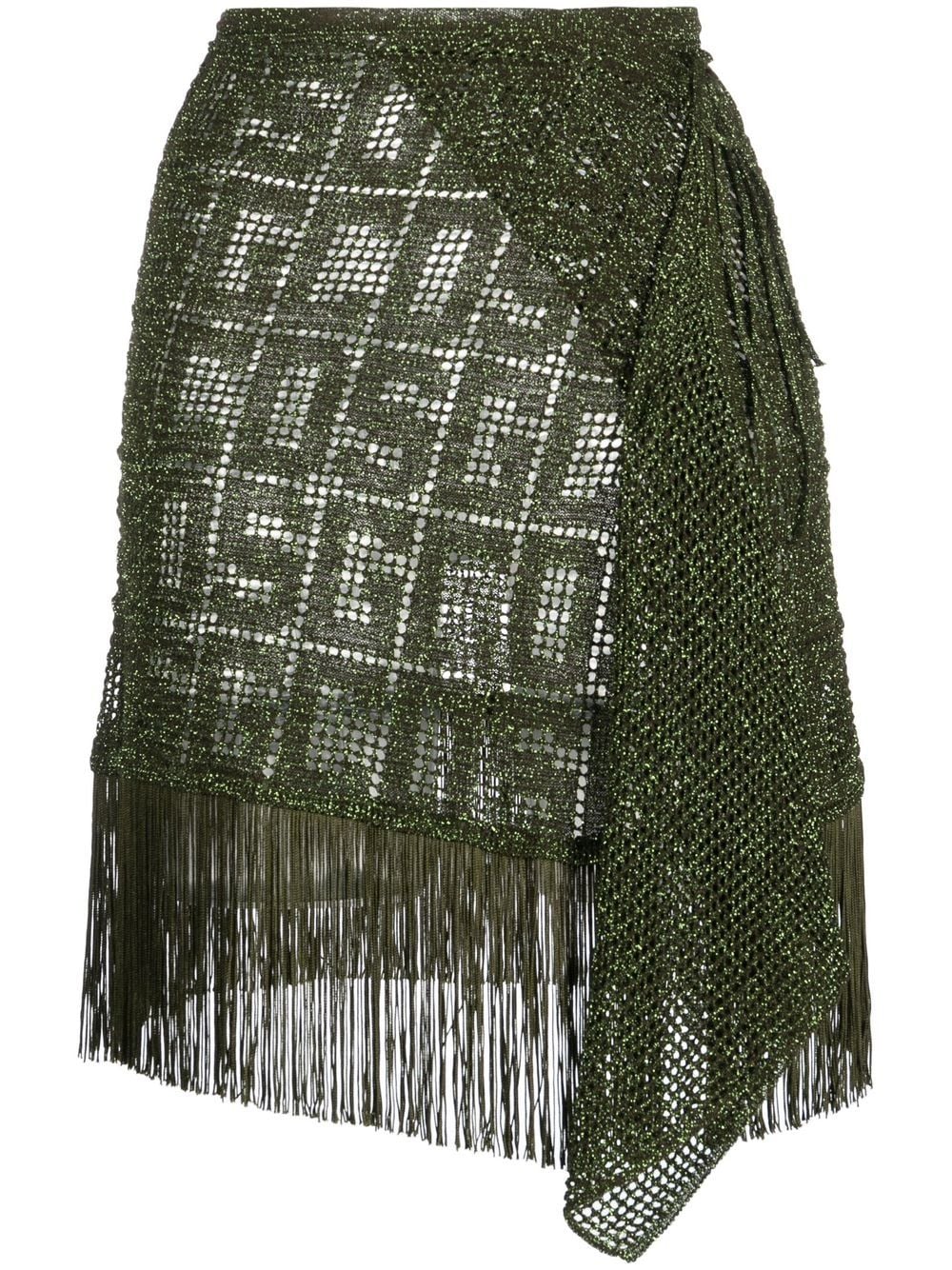 Gcds fringe-detail macramé skirt - Green von Gcds