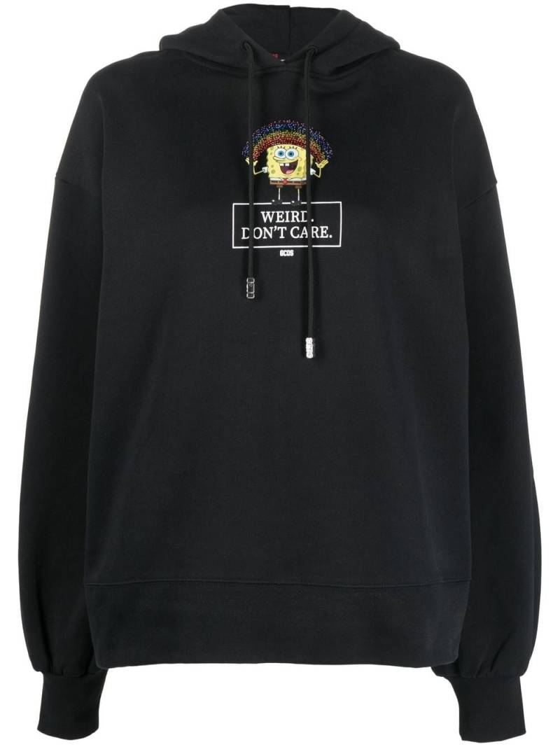 Gcds graphic-print cotton hoodie - Black von Gcds