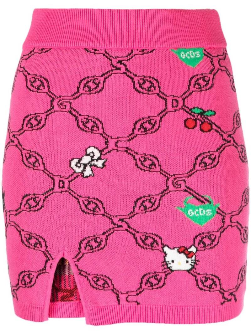 Gcds graphic-print high-waist skirt - Pink von Gcds