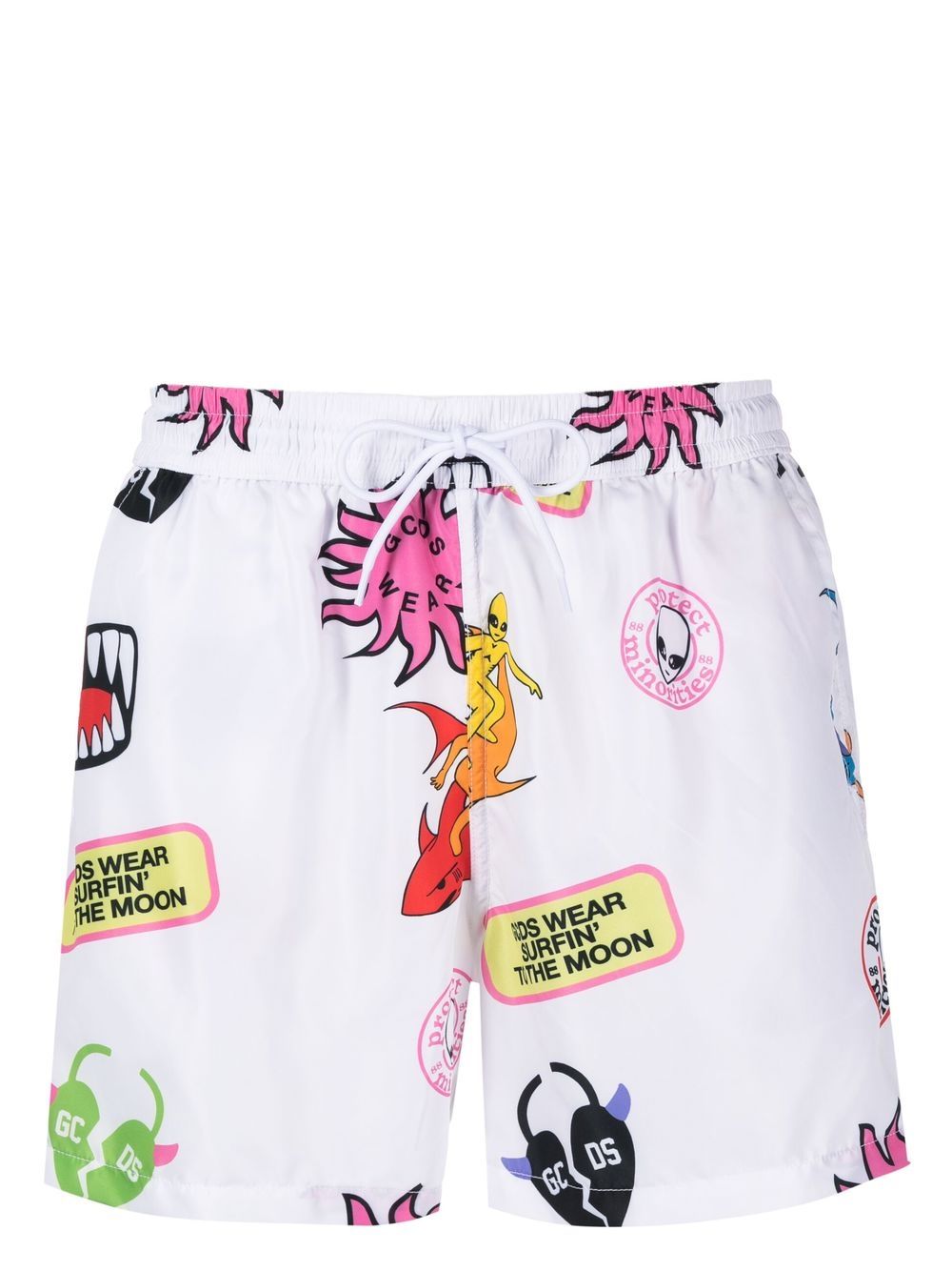 Gcds graphic-print swim shorts - White von Gcds