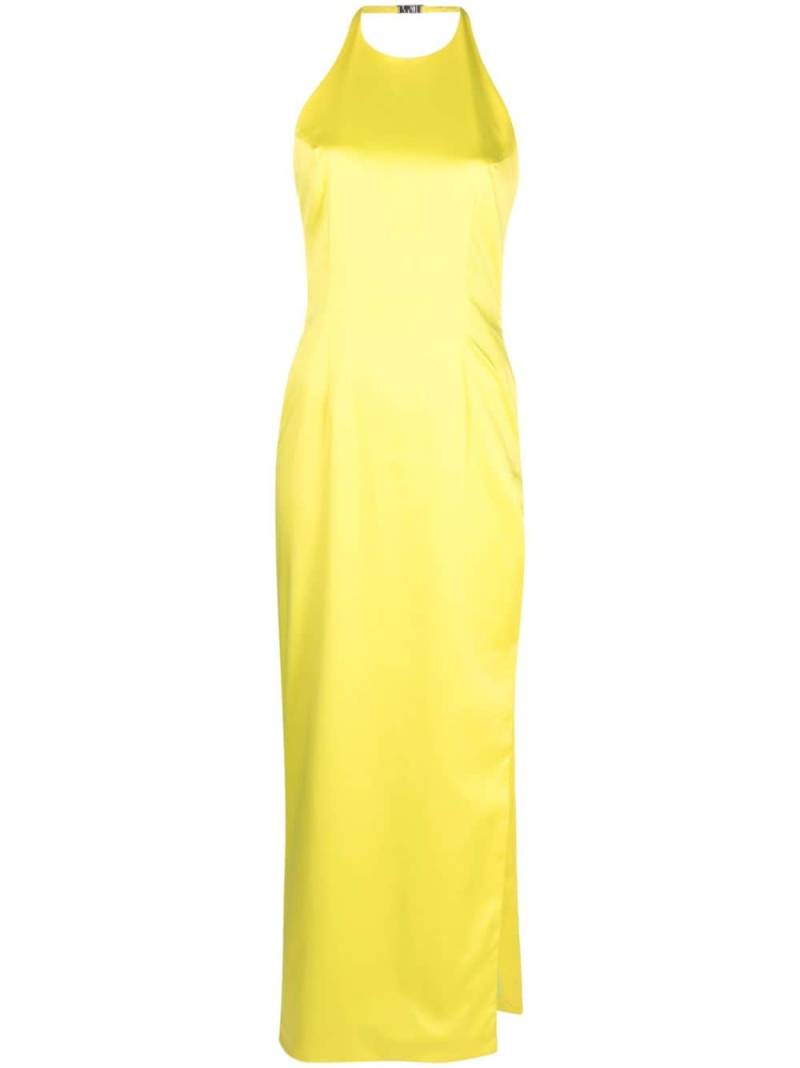 Gcds halterneck satin-finish dress - Yellow von Gcds