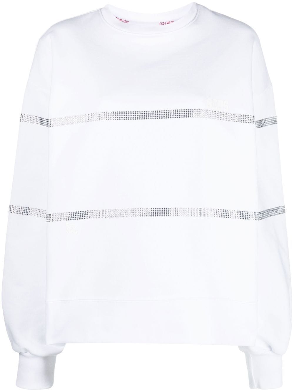 Gcds crystal-embellished cotton sweatshirt - White von Gcds