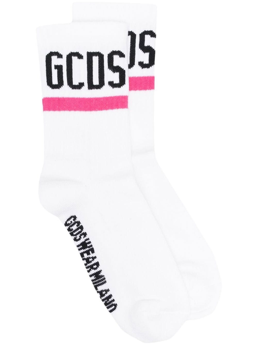 Gcds intarsia-knit logo socks - White von Gcds