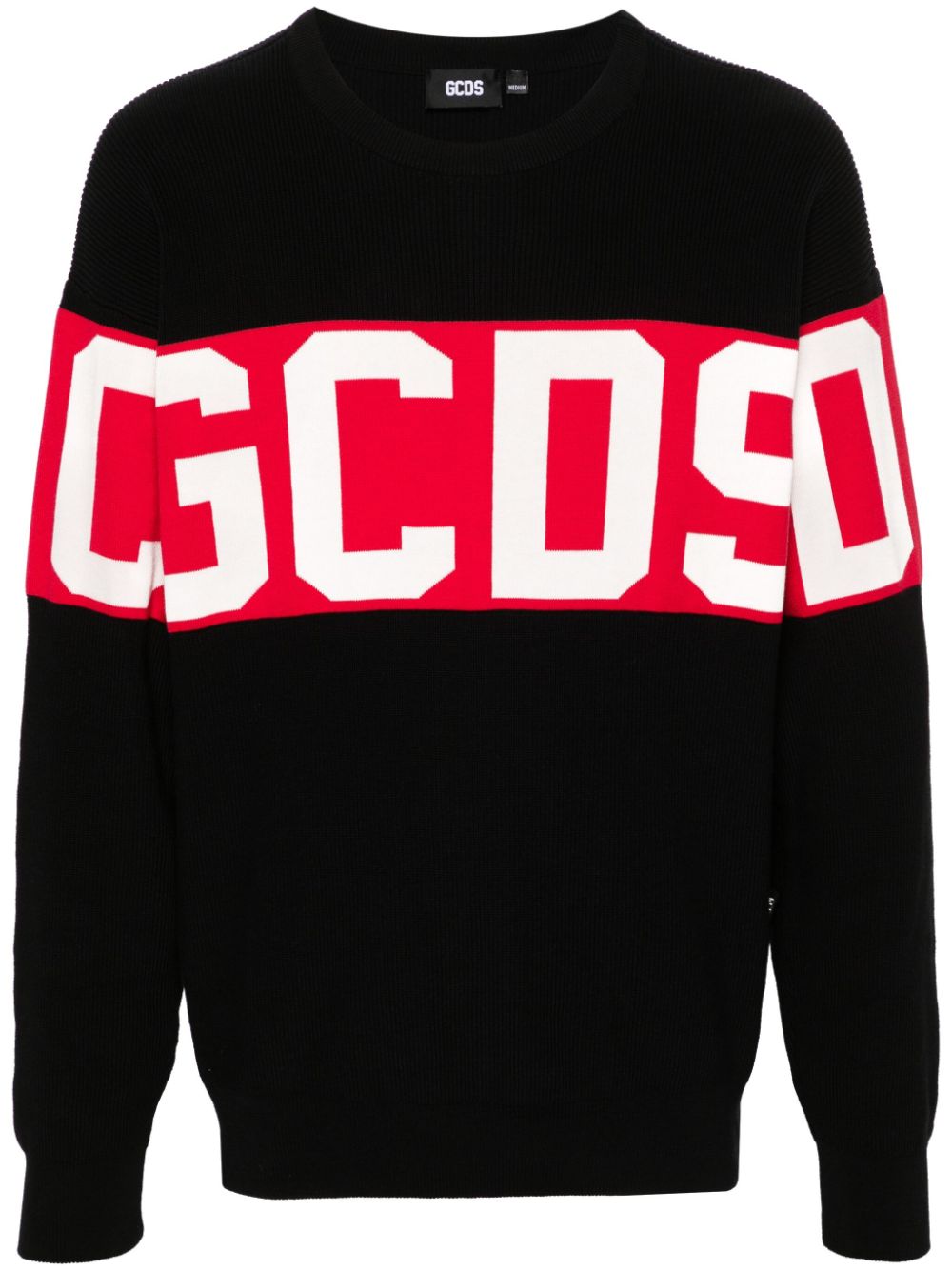 Gcds knitted-logo cotton jumper - Black von Gcds