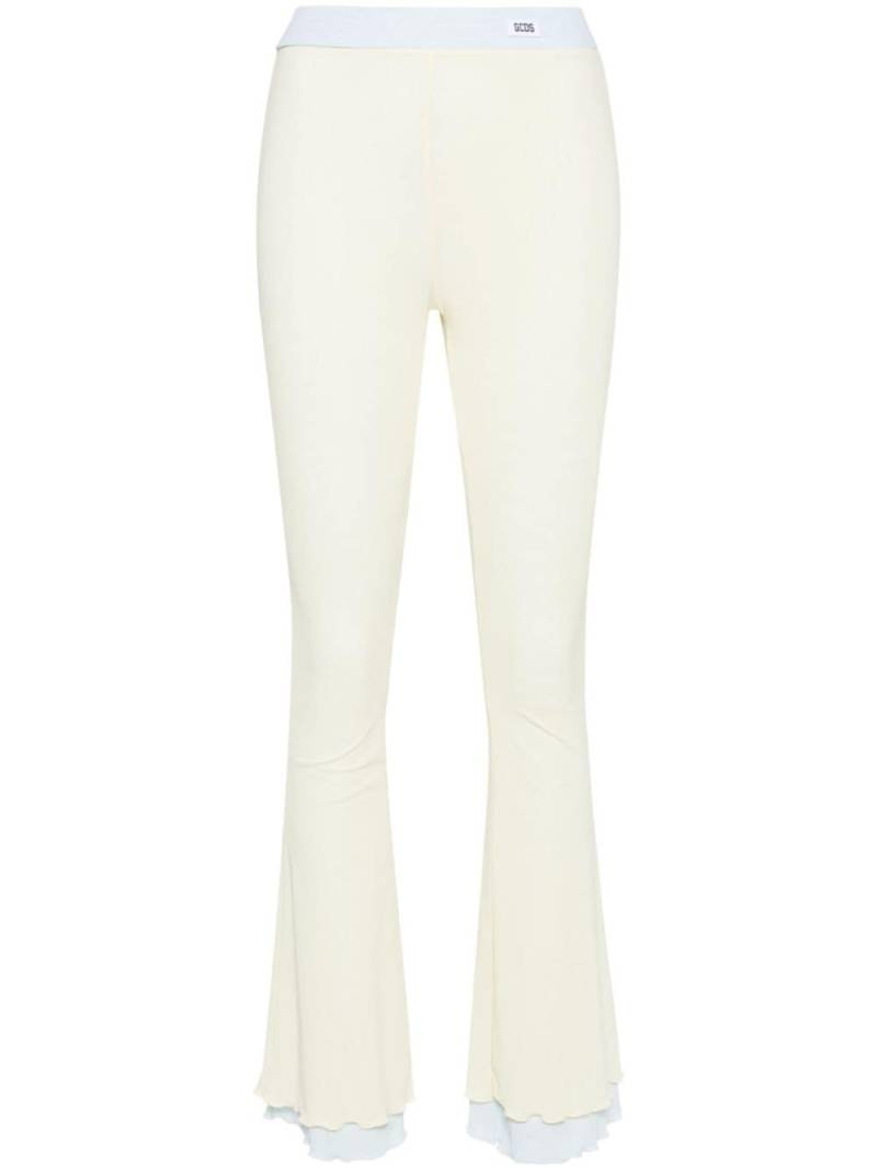 Gcds layered flared trousers - Yellow von Gcds