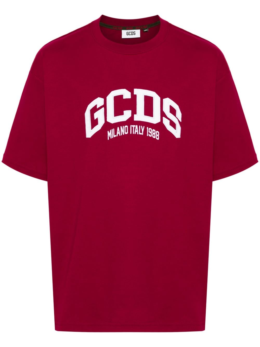 Gcds logo-appliqué T-shirt - Red von Gcds