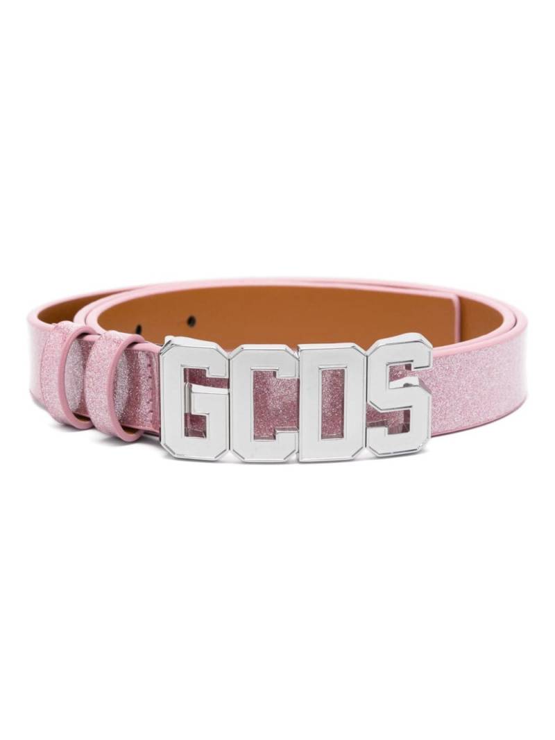 Gcds logo-buckle glitter belt - Pink von Gcds