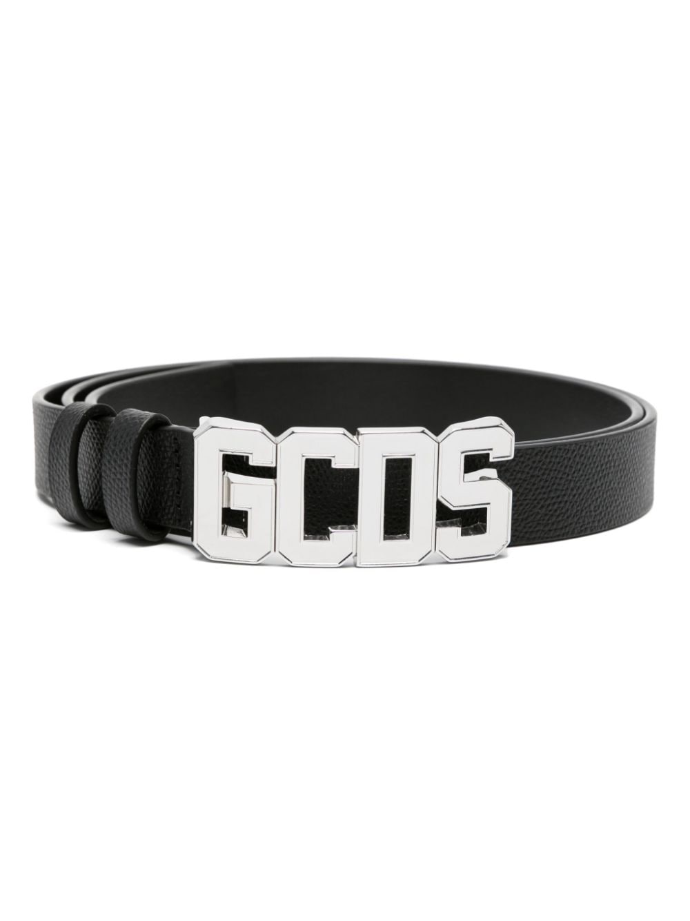 Gcds logo-buckle leather belt - Black von Gcds