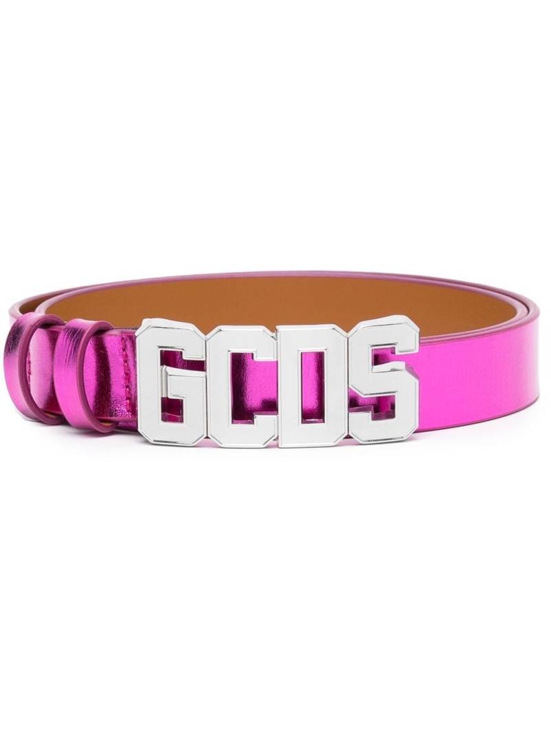 Gcds logo-buckle leather belt - Pink von Gcds