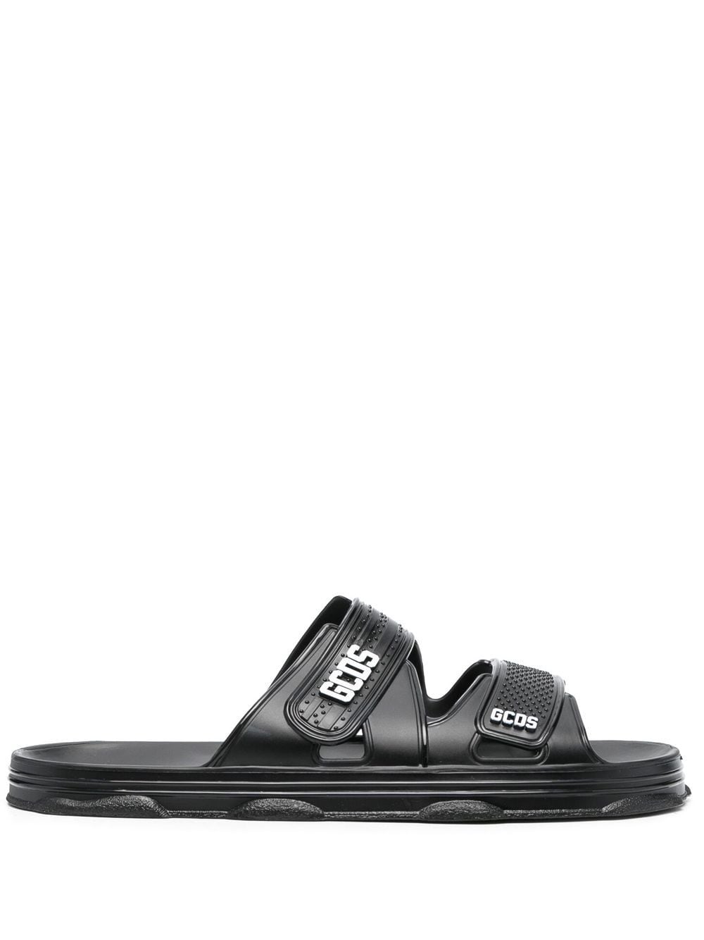 Gcds logo-detail open-toe slides - Black von Gcds