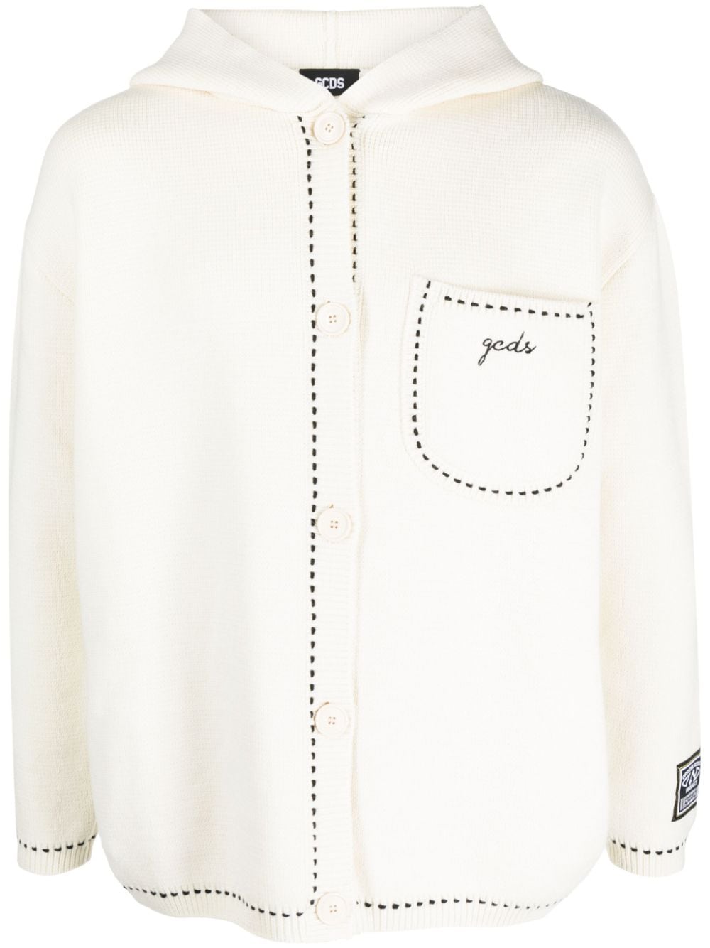 Gcds logo-embroidered hooded jacket - White von Gcds