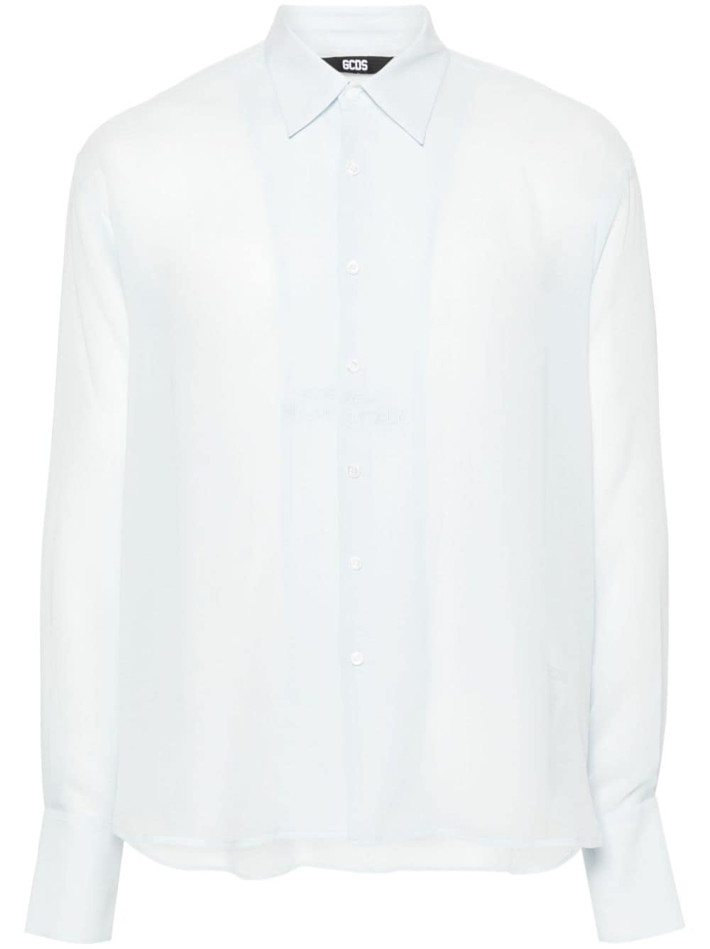 Gcds logo-embroidered silk shirt - Blue von Gcds