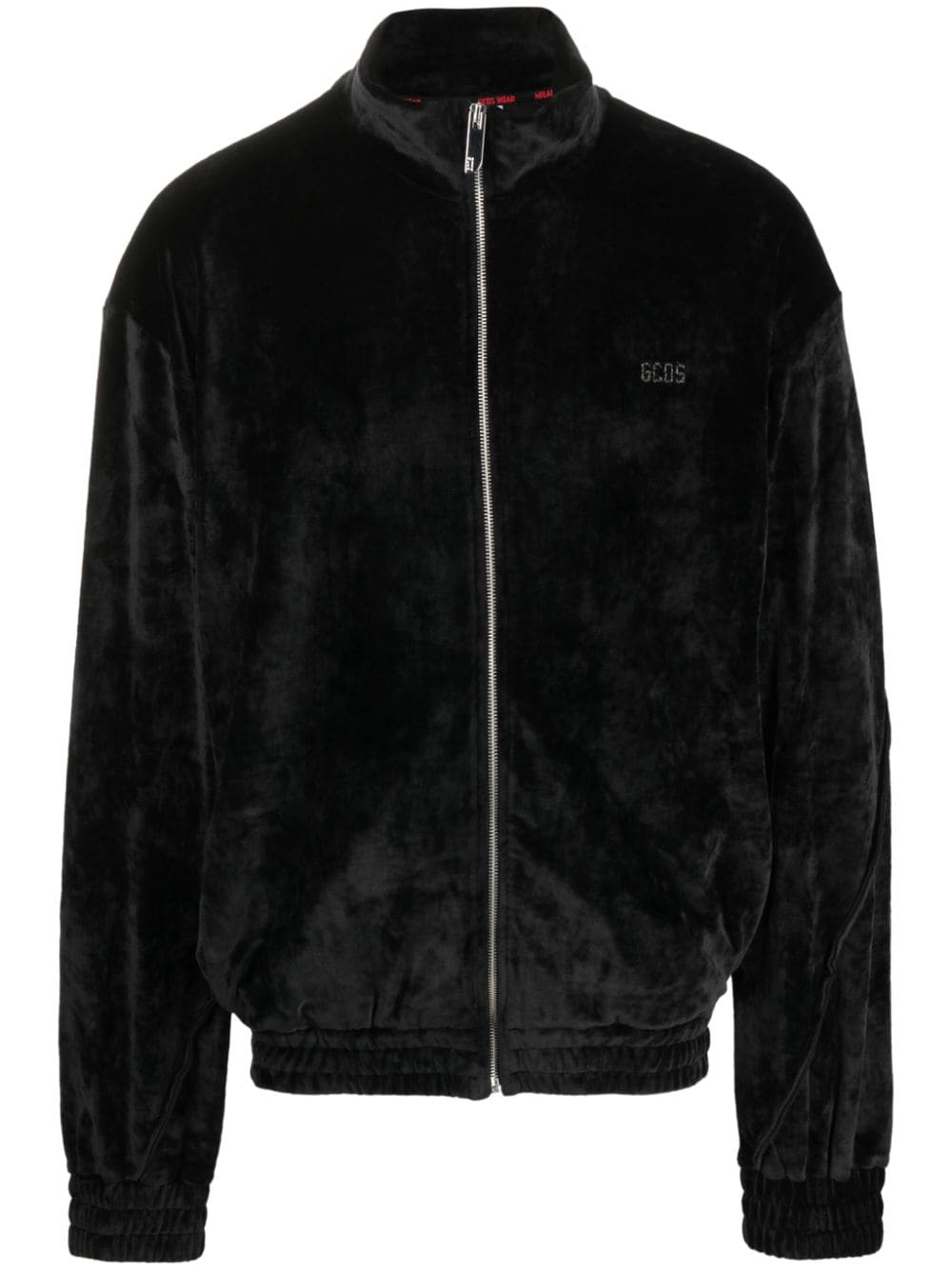 Gcds logo-embroidered velvet bomber jacket - Black von Gcds