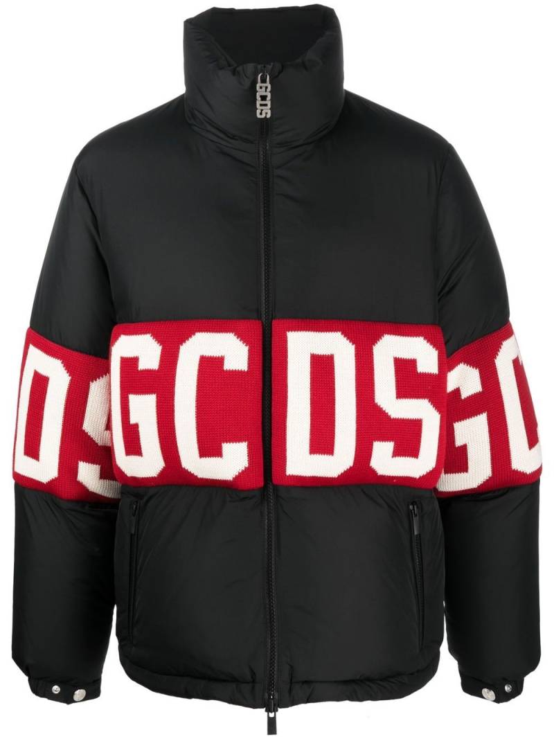 Gcds logo-knit padded jacket - Black von Gcds