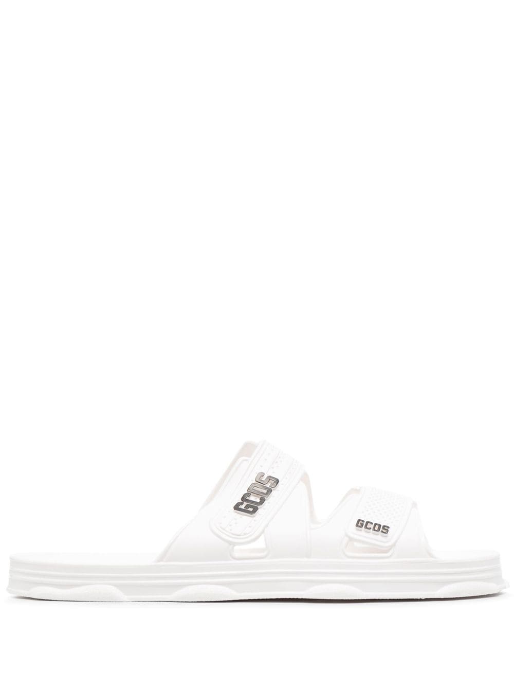 Gcds logo-print flat slides - White von Gcds