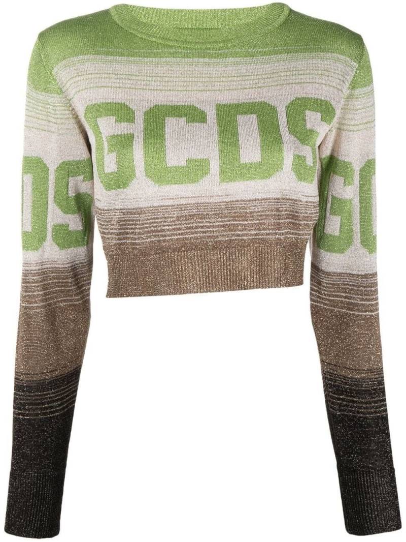 Gcds logo-print ombré cropped jumper - Neutrals von Gcds