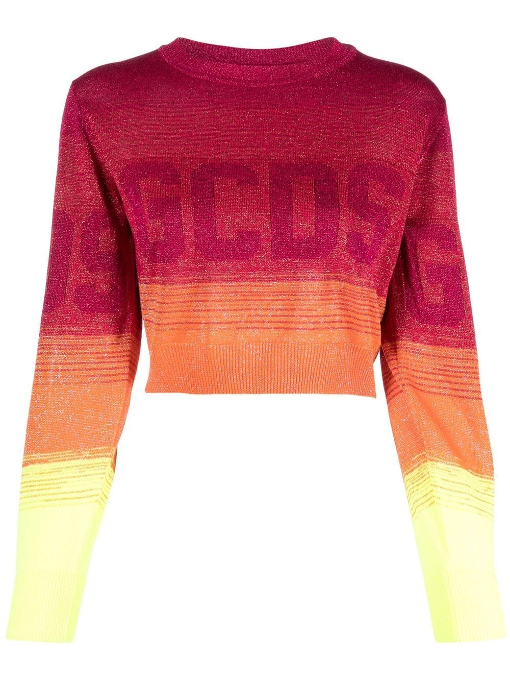 Gcds logo-print ombré cropped jumper - Pink von Gcds