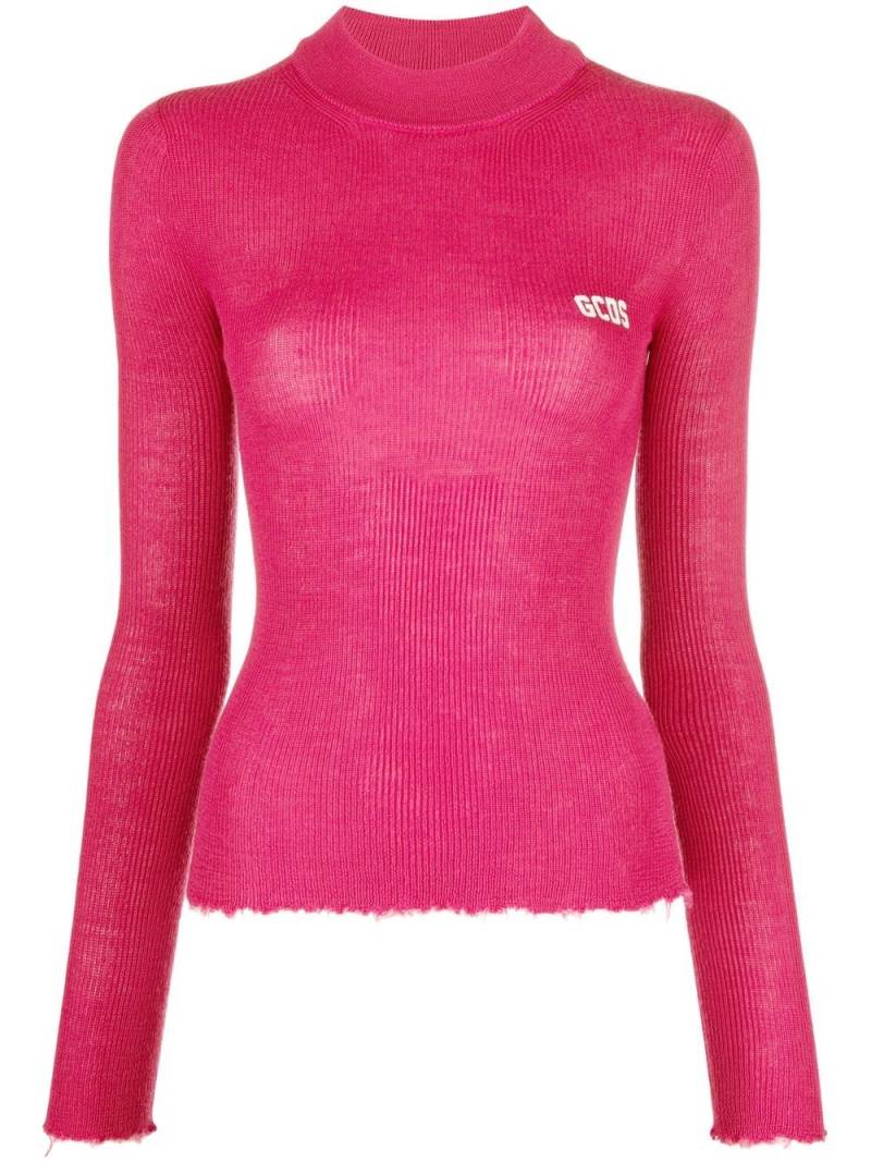 Gcds logo-print ribbed-knit jumper - Pink von Gcds