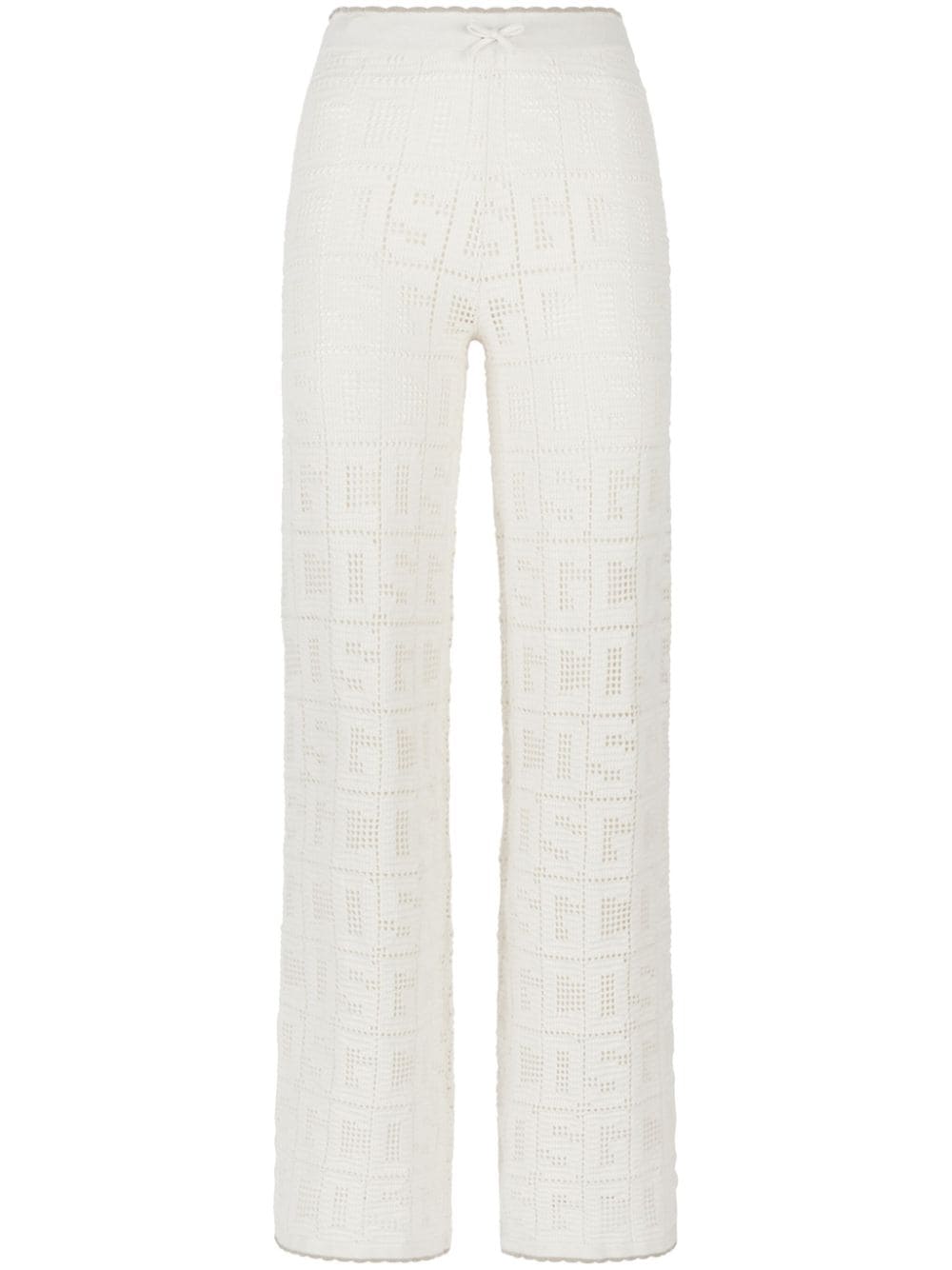 Gcds monogram crochet-knit trousers - White von Gcds