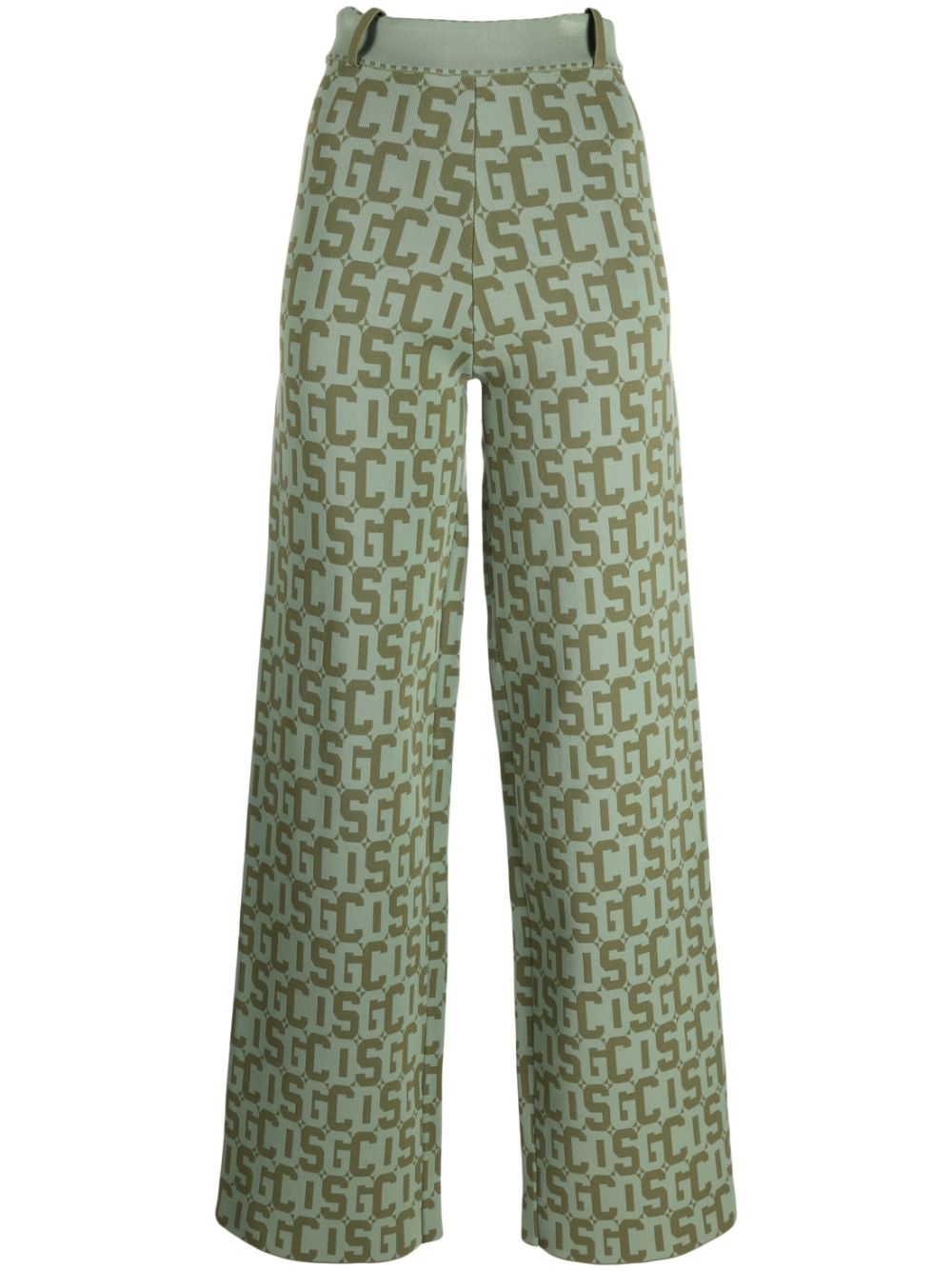 Gcds monogram high-waisted knit trousers - Green von Gcds