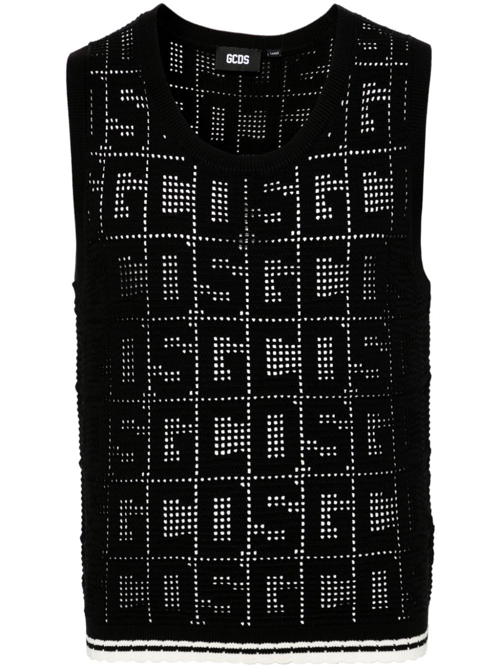 Gcds monogram-pattern sleeveless jumper - Black von Gcds