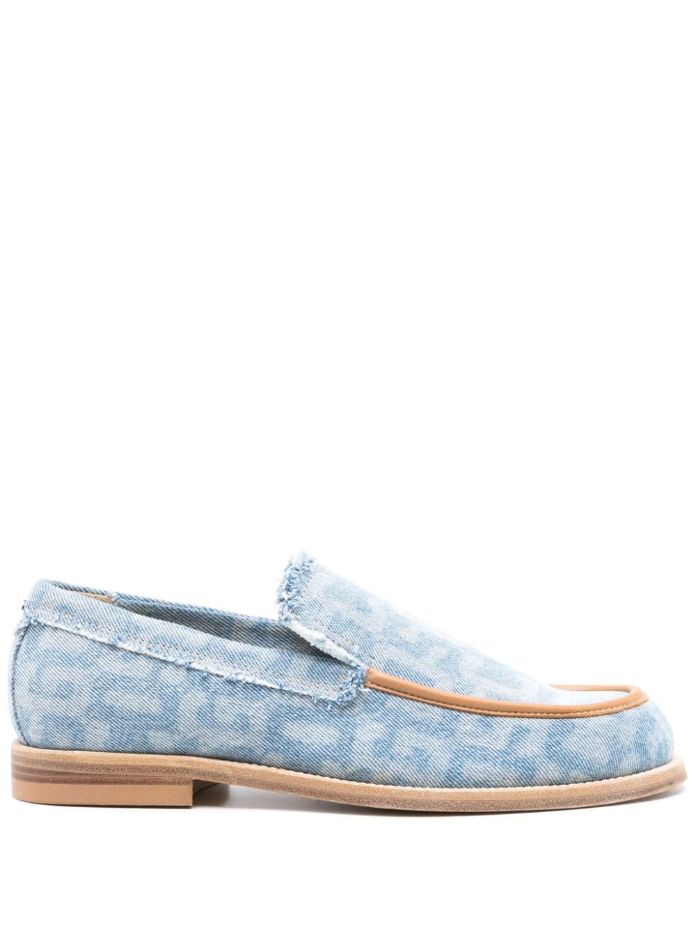 Gcds monogram-print denim loafers - Blue von Gcds