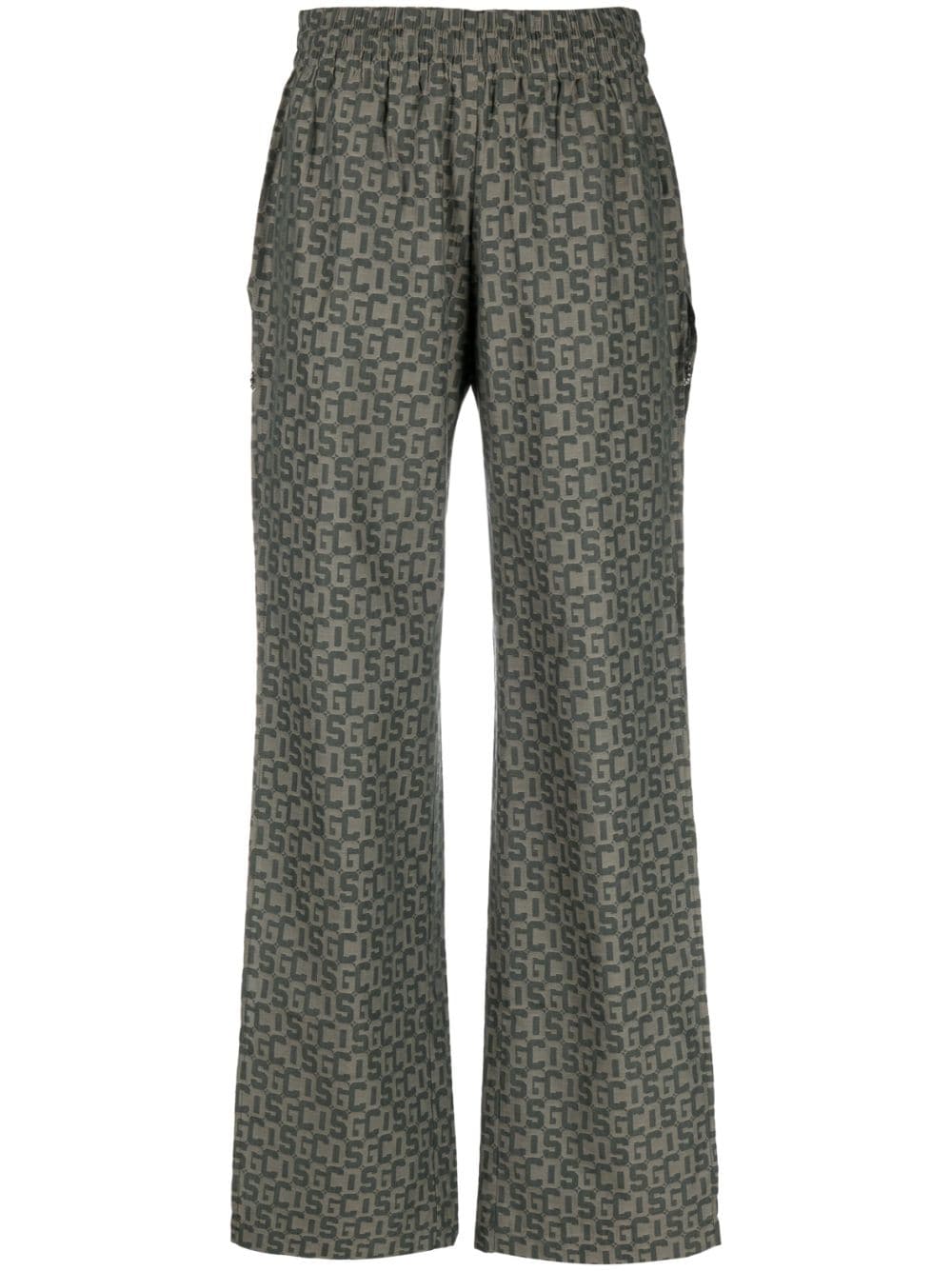 Gcds open-leg monogram trousers - Green von Gcds