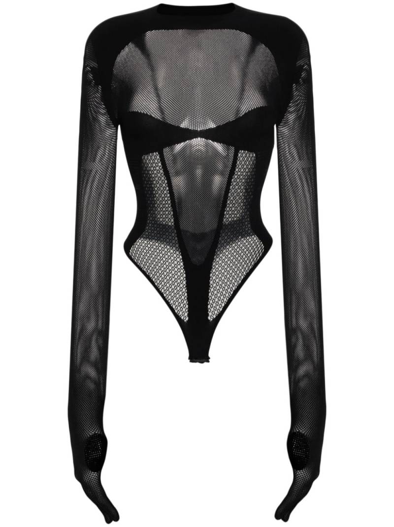 Gcds panelled-mesh bodysuit - Black von Gcds