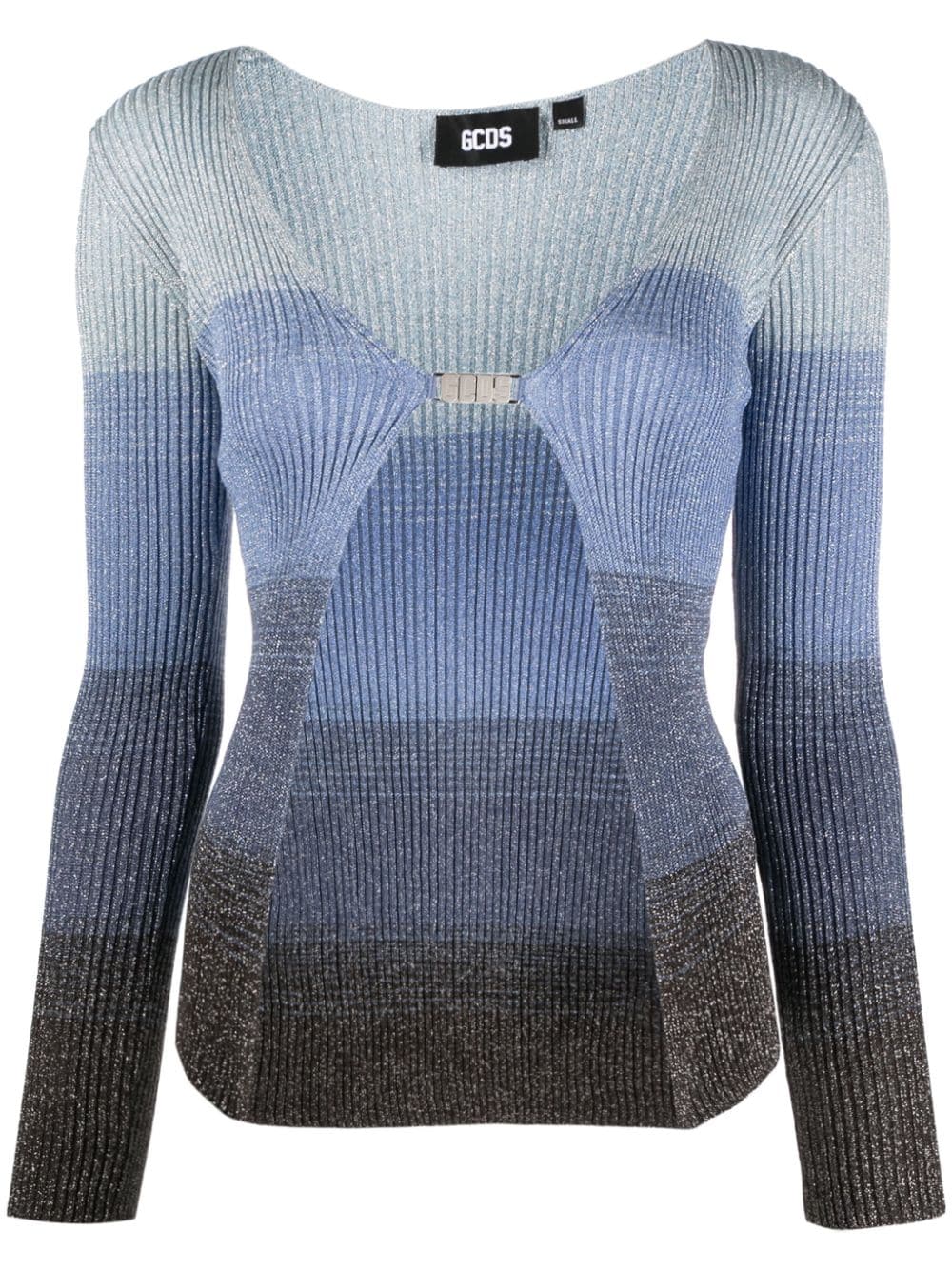 Gcds ribbed-knit gradient-effect cardigan - Blue von Gcds