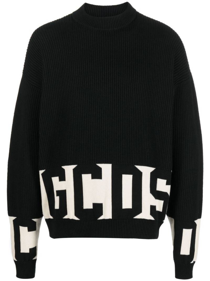 Gcds ribbed-knit logo-print jumper - Black von Gcds