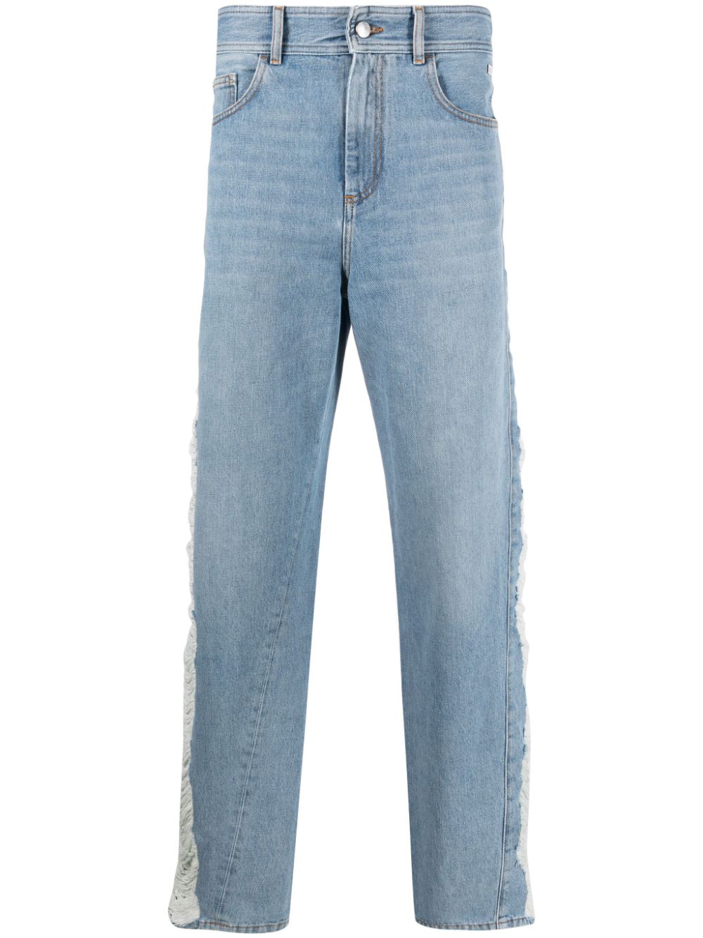 Gcds ripped high-rise straight-leg jeans - Blue von Gcds