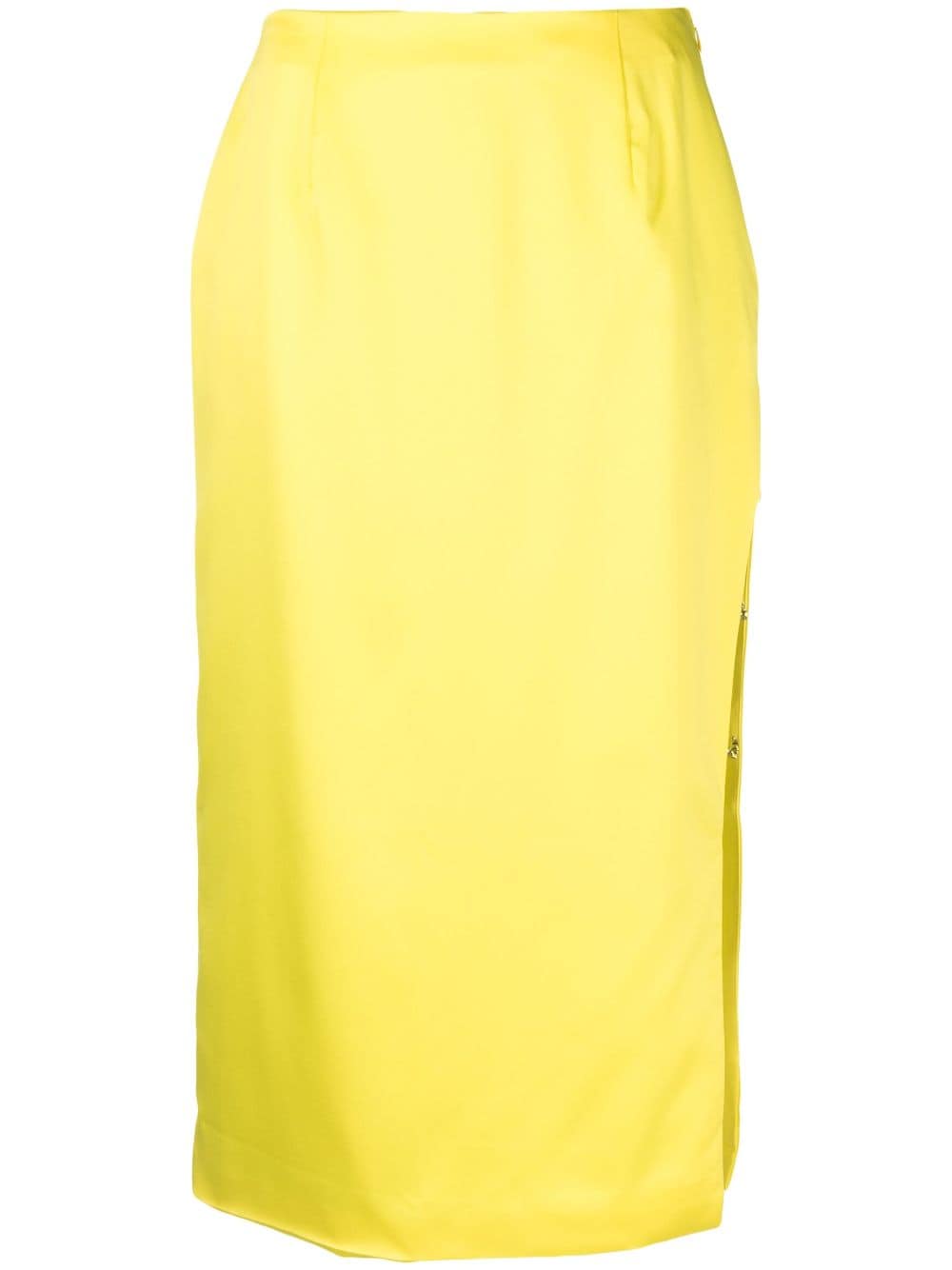 Gcds satin-finish high-waisted skirt - Yellow von Gcds