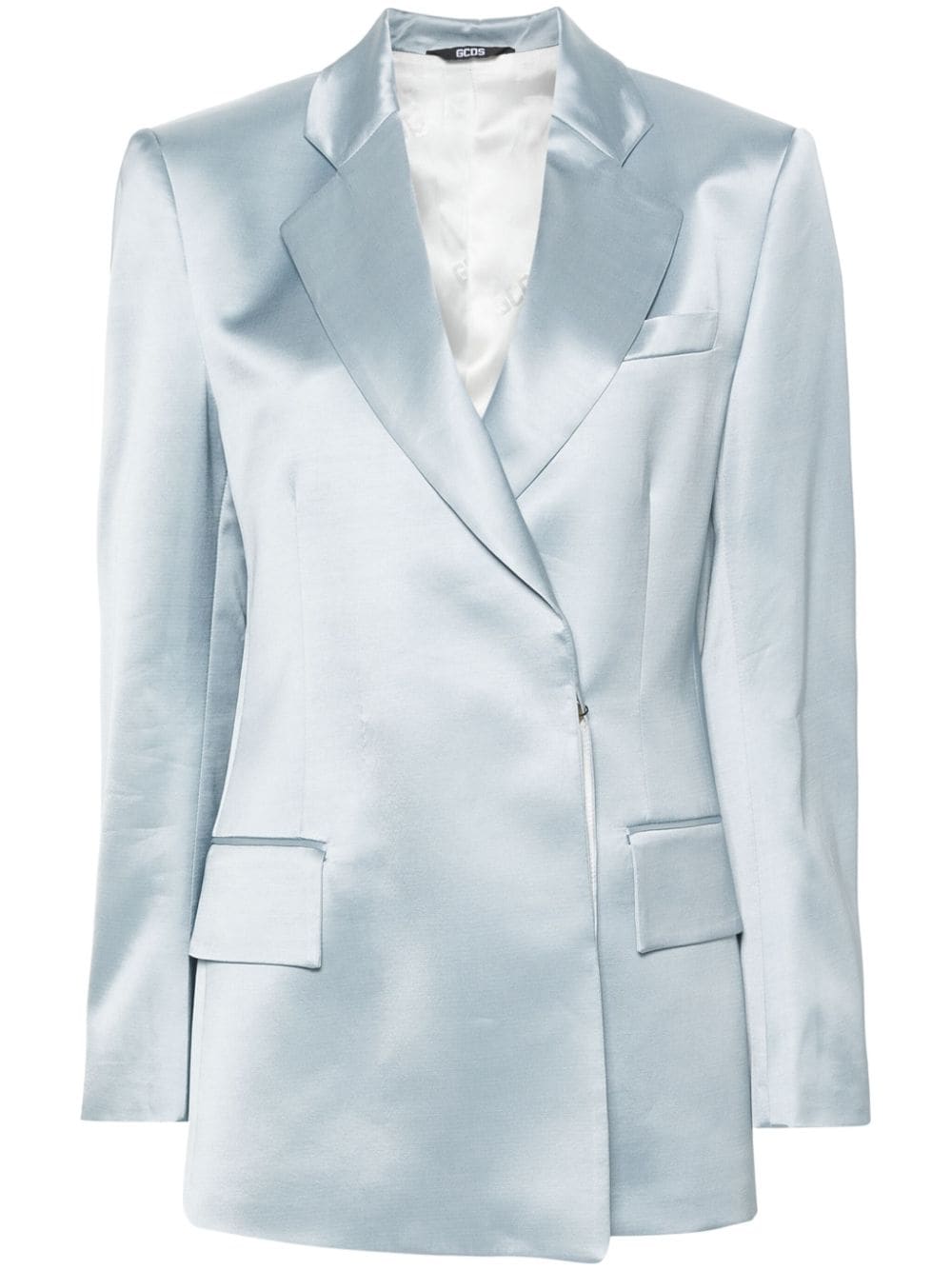 Gcds satin single-breasted blazer - Blue von Gcds