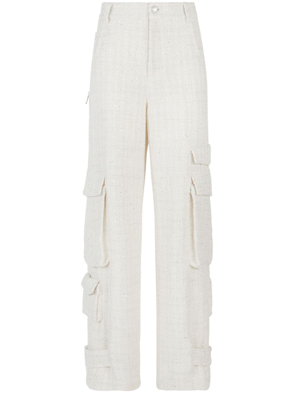 Gcds sequin-embellished tweed cargo trousers - White von Gcds