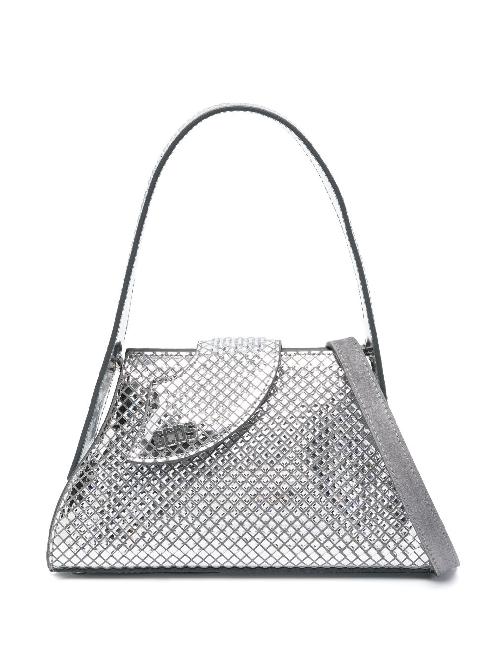 Gcds small Comma metallic leather bag - Silver von Gcds