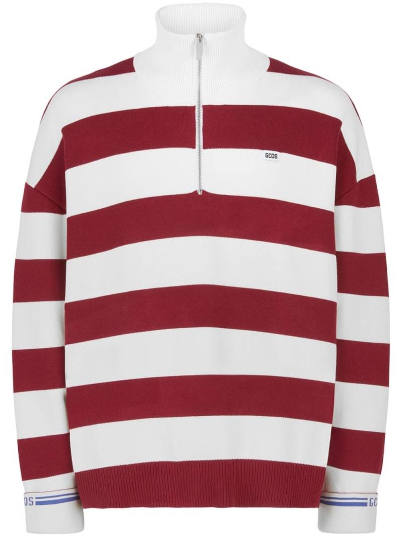 Gcds striped half-zip sweatshirt - Red von Gcds