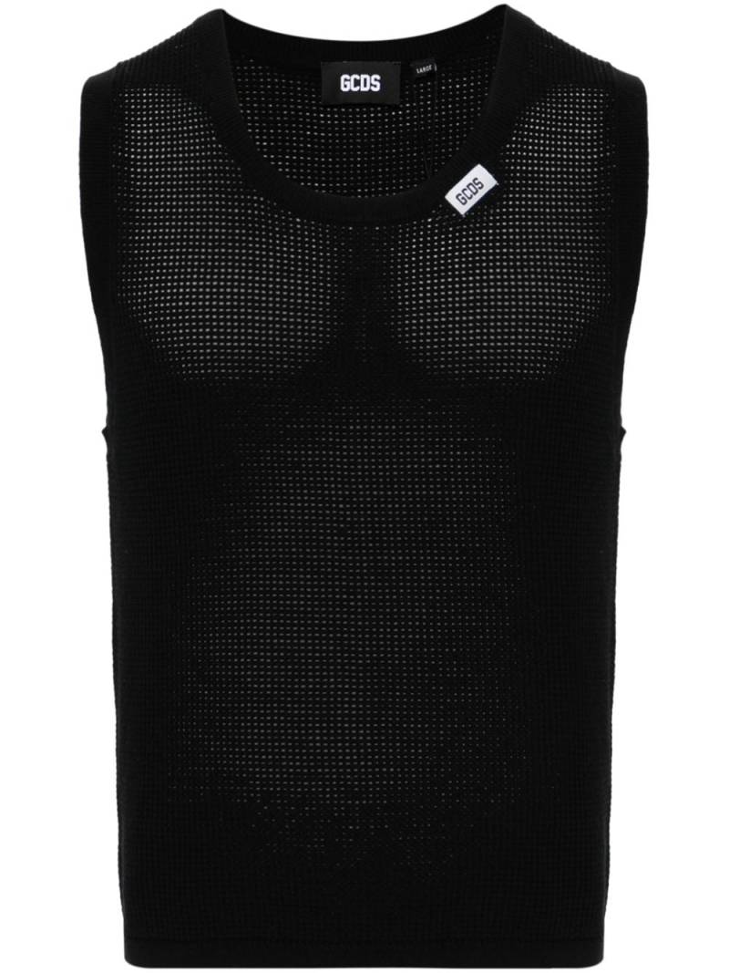Gcds waffle-knit sleeveless jumper - Black von Gcds