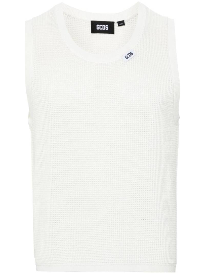 Gcds waffle-knit sleeveless jumper - Neutrals von Gcds