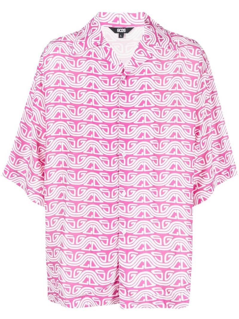 Gcds wave printed bowling shirt - Pink von Gcds